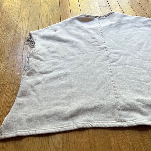 Papermoon Size S Oatmeal Fringed 100% Cotton Sleeveless Shirt - Picture 12 of 12